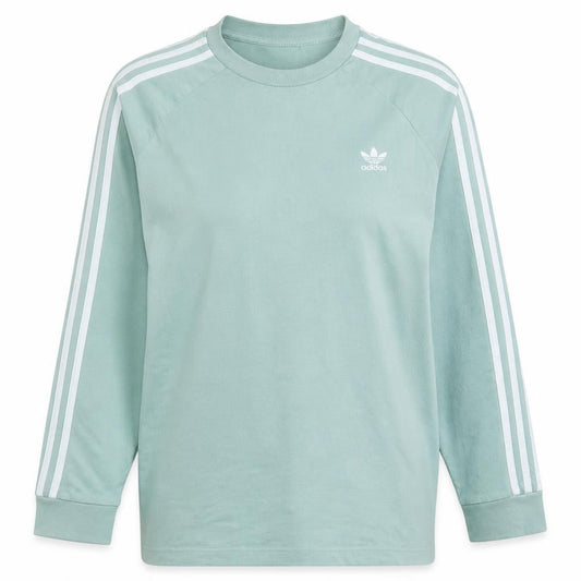 Adidas Women Mint Green Long Sleeve Crew Neck Pullover Sweatshirt L