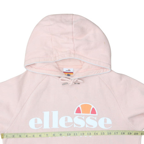 Ellesse Womens Pink Pullover Hoodie Medium Logo Hooded Sweatshirt