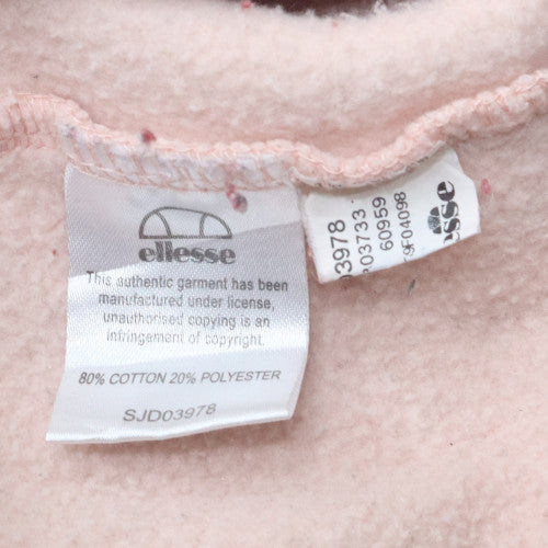 Ellesse Womens Pink Pullover Hoodie Medium Logo Hooded Sweatshirt