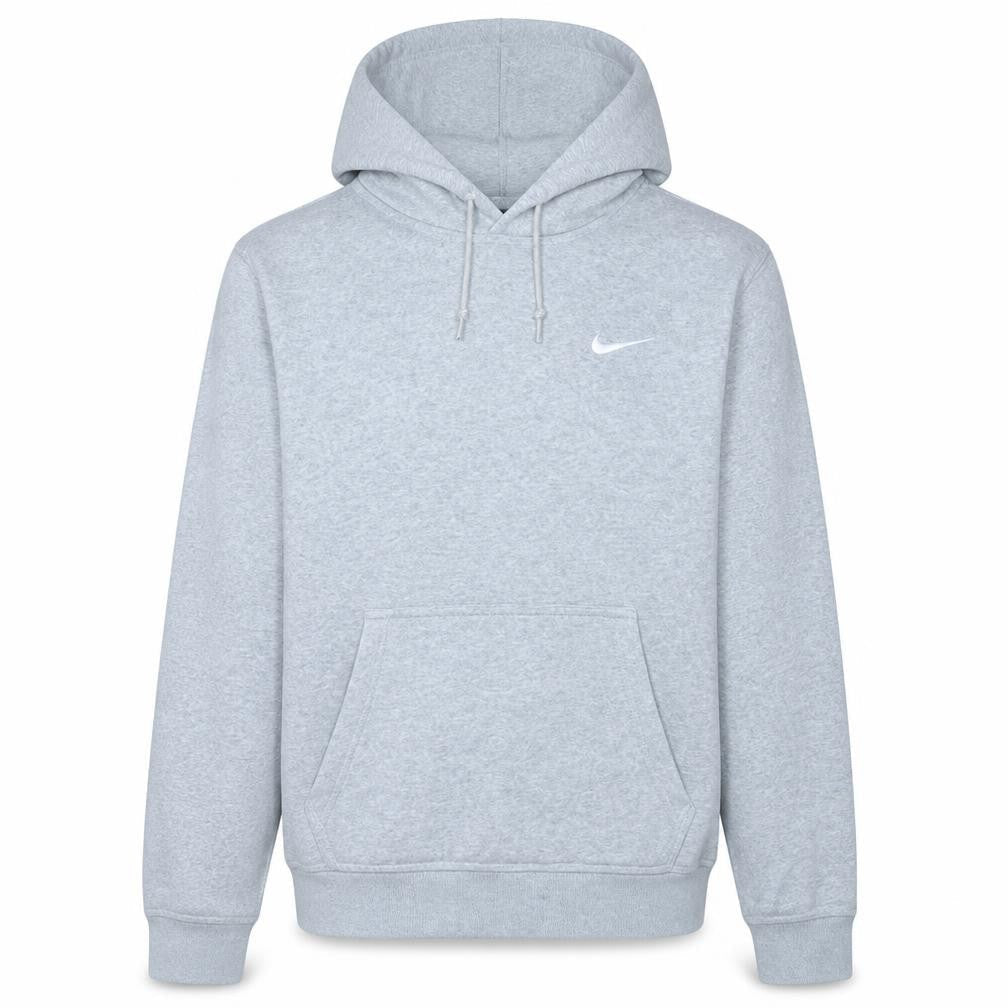 Nike Men's Grey Pullover Hoodie M Regular Fit Fleece Sweatshirt