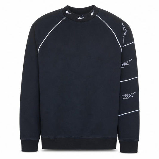 Reebok Men Black Pullover Sweatshirt M Sports Classic Logo