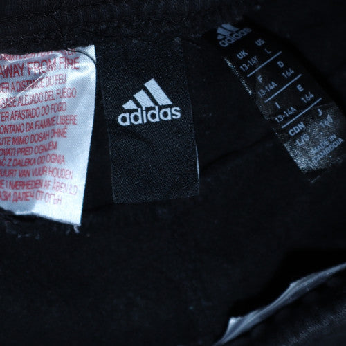 adidas Boys Black Jogger Sweatpants 13-14 Years Regular Fit Fleece Trousers