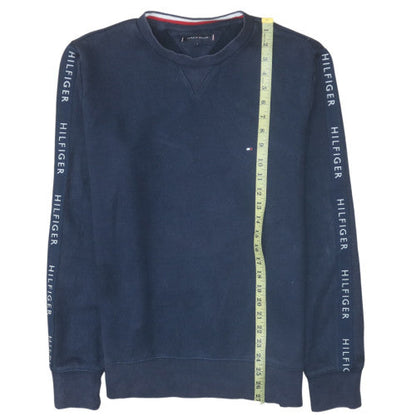 Tommy Hilfiger Men's Blue Logo Sleeve Pullover Sweatshirt Size L