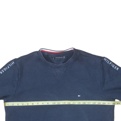 Tommy Hilfiger Men's Blue Logo Sleeve Pullover Sweatshirt Size L