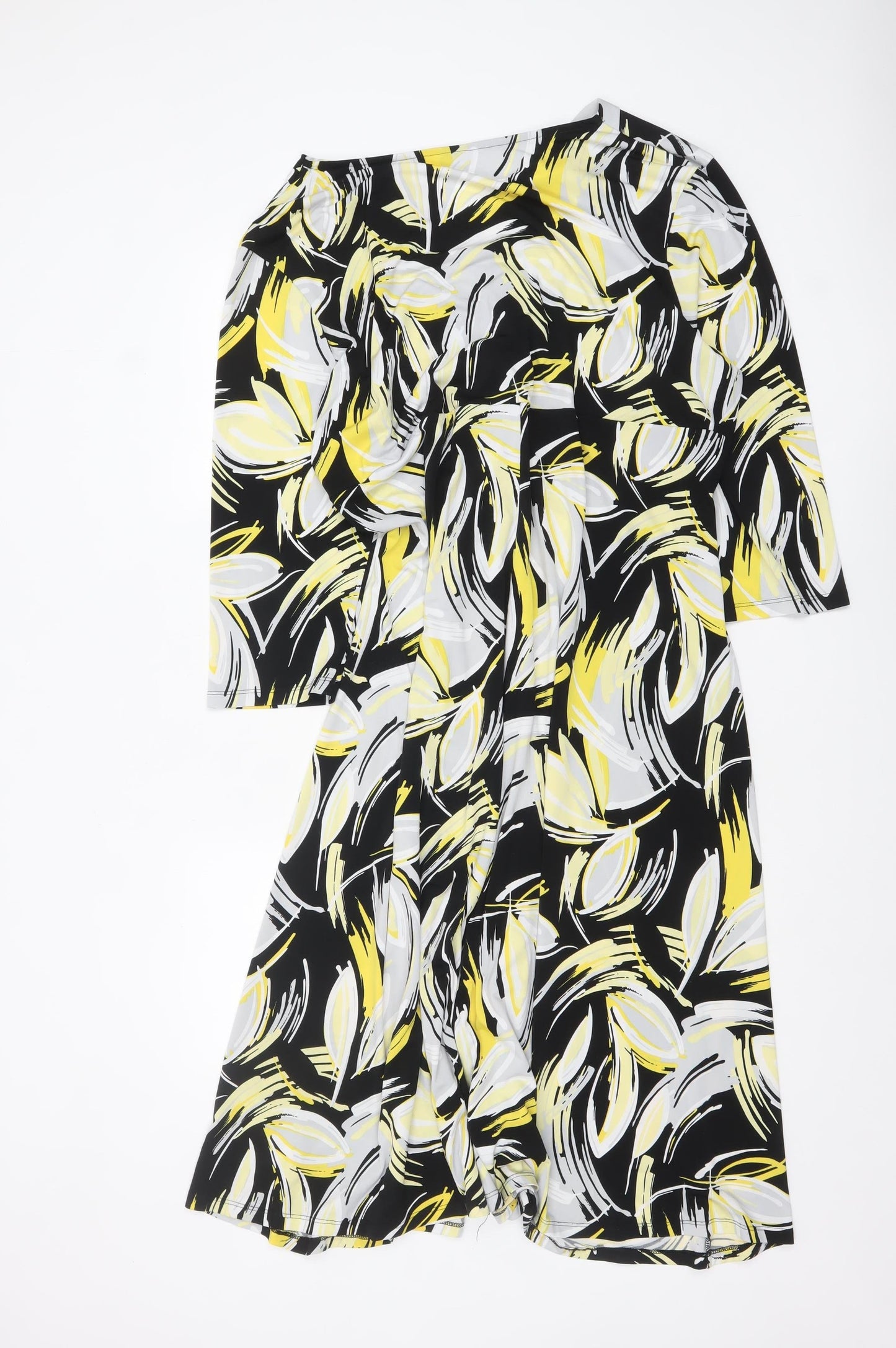 Happy D. by Damart Women’s Multicoloured Fit & Flare V-Neck Jersey Dress Size 24