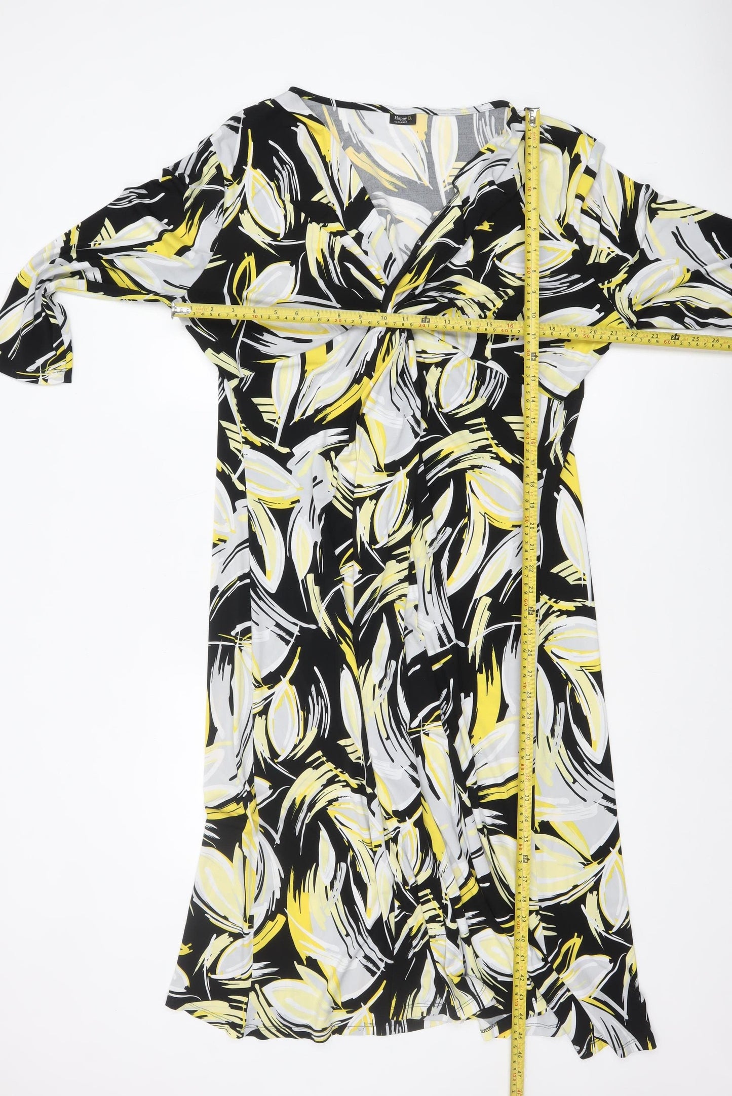 Happy D. by Damart Women’s Multicoloured Fit & Flare V-Neck Jersey Dress Size 24