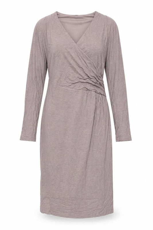 Alexon Women’s Beige V-Neck Long Sleeve Knee Length Wrap Dress Size 14