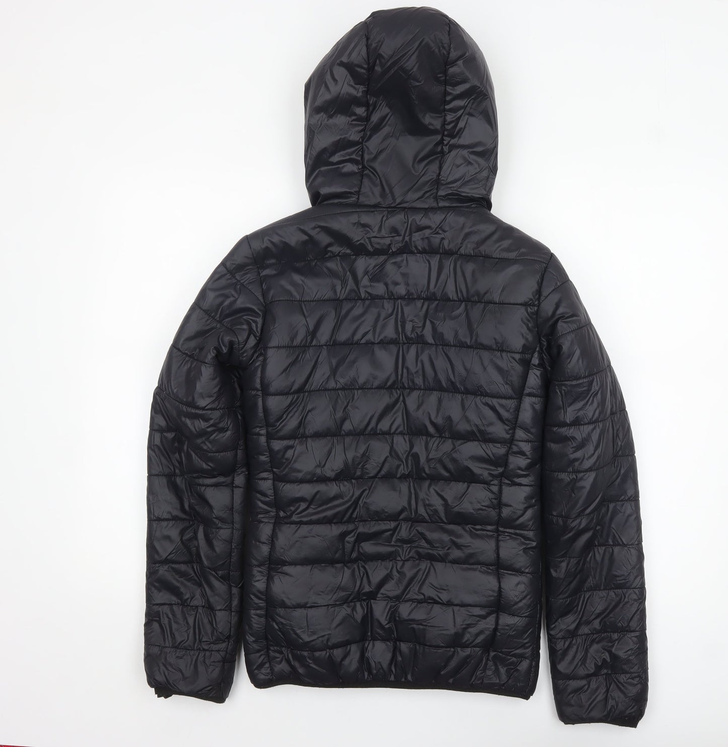 Bench Womens Black Hooded Puffer Jacket Size 8 XS