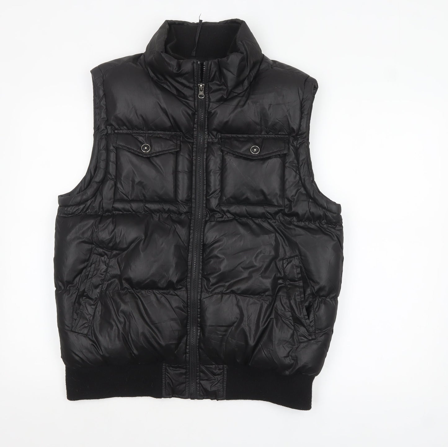 Cedarwood State Men's Black Puffer Waistcoat Medium Polyester