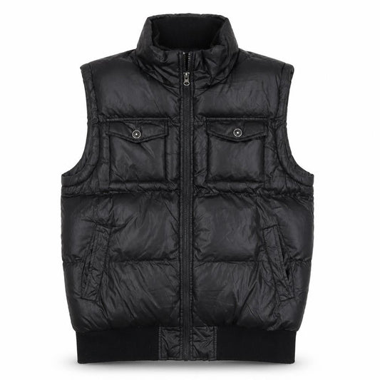 Cedarwood State Men's Black Puffer Waistcoat Medium Polyester