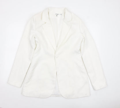 Additional front view of Missguided Women’s Ivory Tall One-Button Blazer UK 12