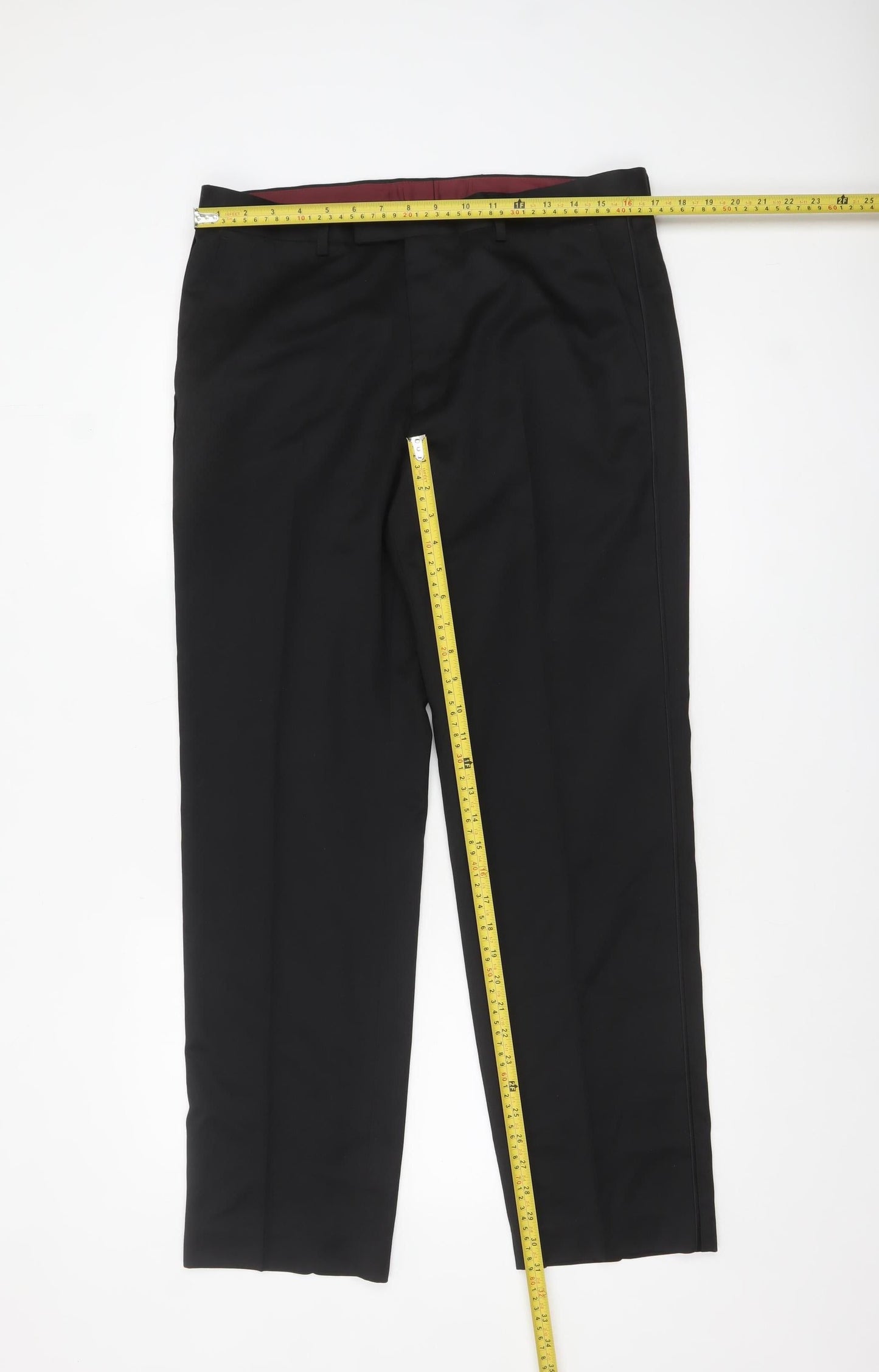 Marks and Spencer Men's Black Regular Fit Dress Pants 34W 31L