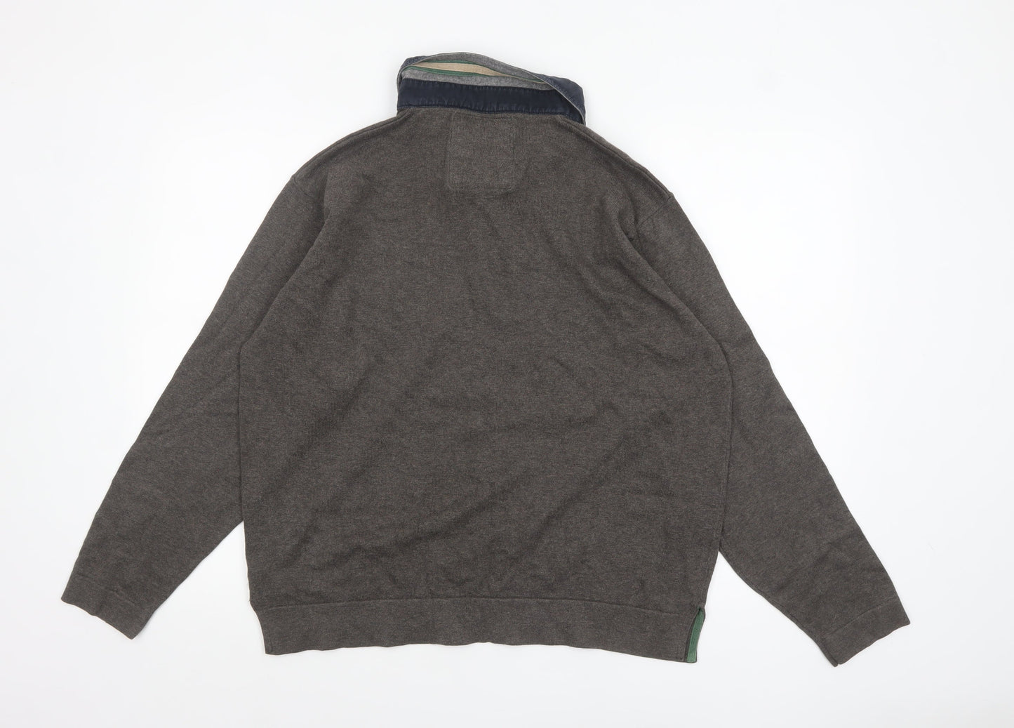 Marks and Spencer Men’s Brown Collared Henley Jumper Size L