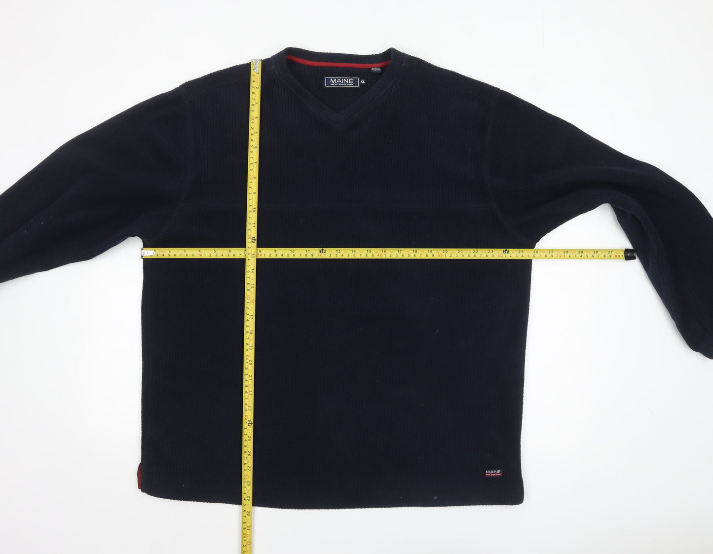Maine New England Men's Blue V-Neck Fleece Sweatshirt XL