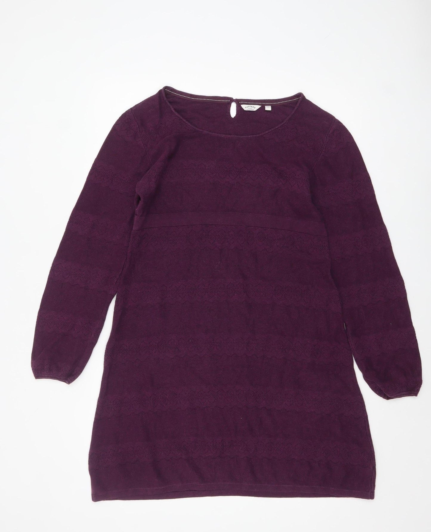 FatFace Womens Purple Cotton Knit Jumper Dress Size 12