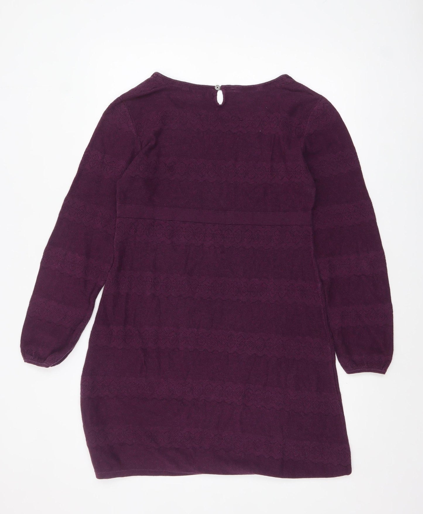 FatFace Womens Purple Cotton Knit Jumper Dress Size 12