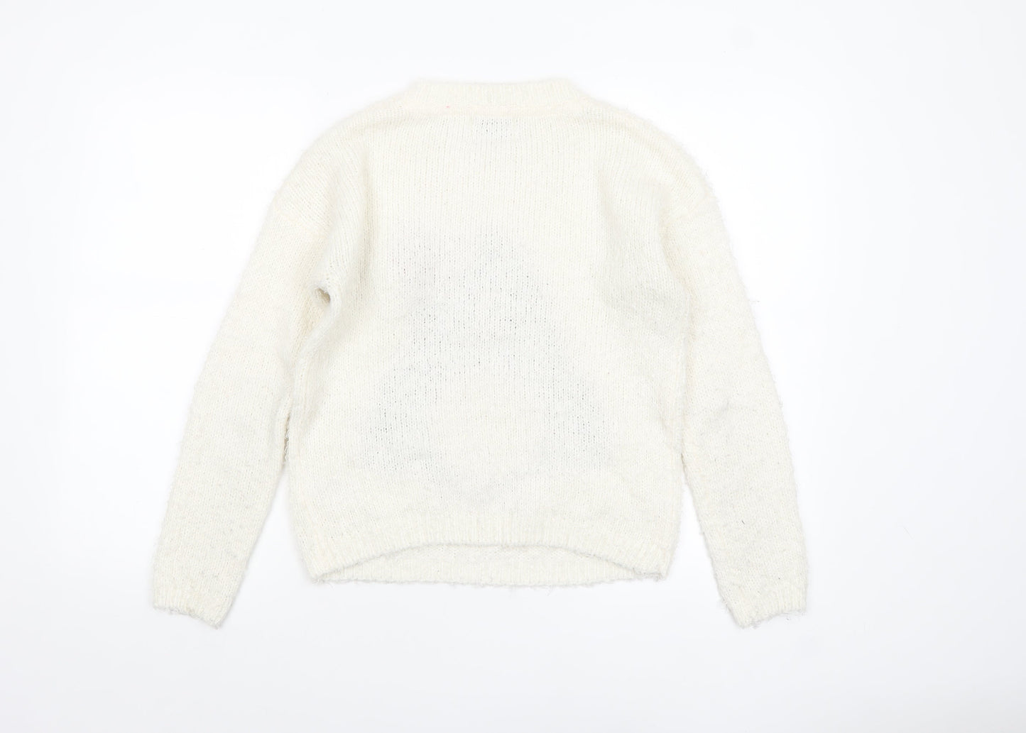 Papaya Weekend Women Ivory Christmas Penguin Jumper Size S