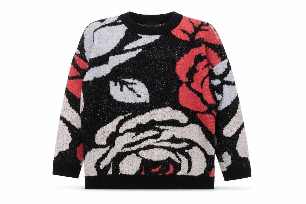 H&M Women’s Multicoloured Floral Knit Jumper Size 10