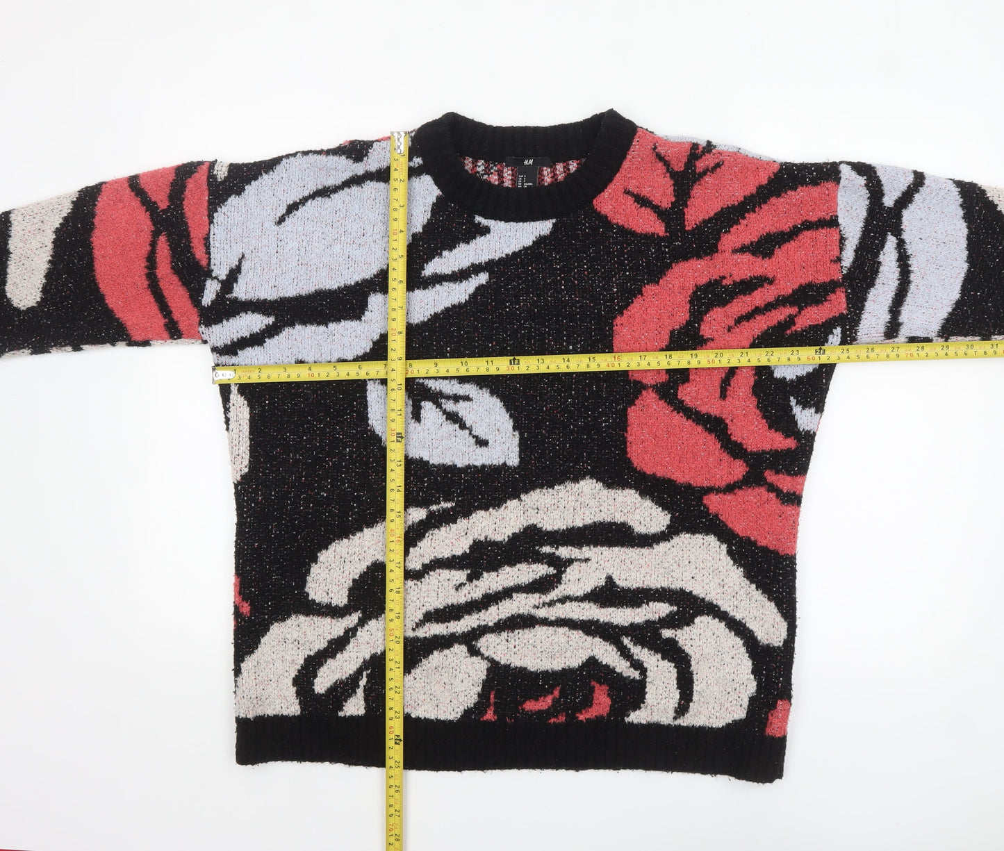 H&M Women’s Multicoloured Floral Knit Jumper Size 10