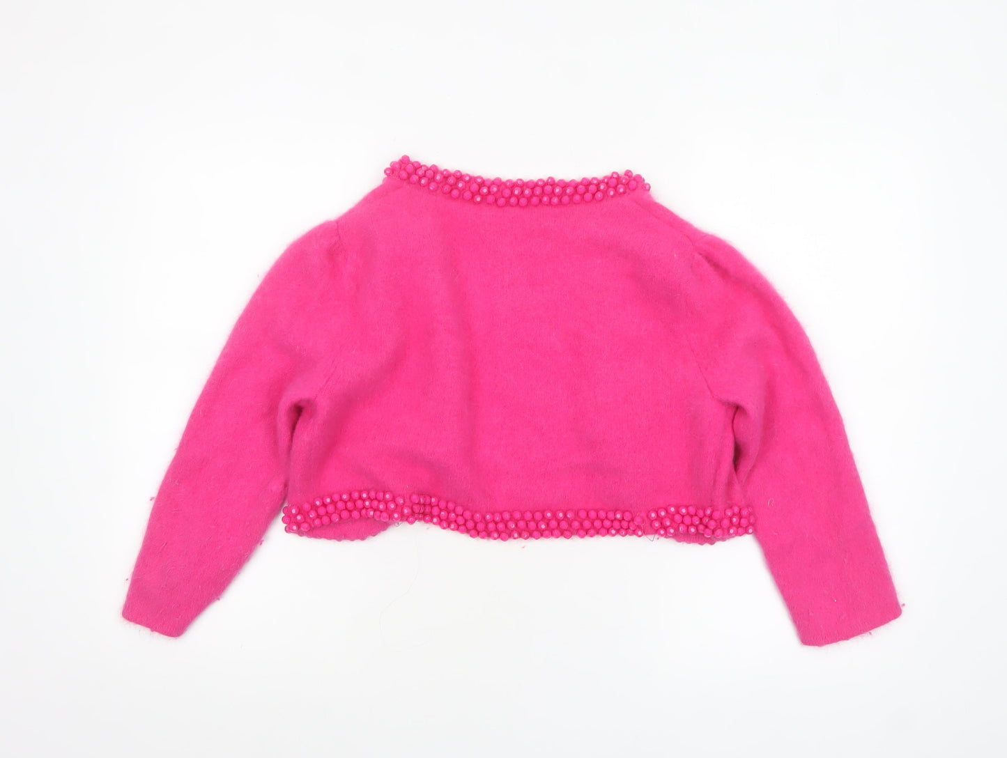 Monsoon Women’s Pink Beaded Angora Knit Cardigan UK 14