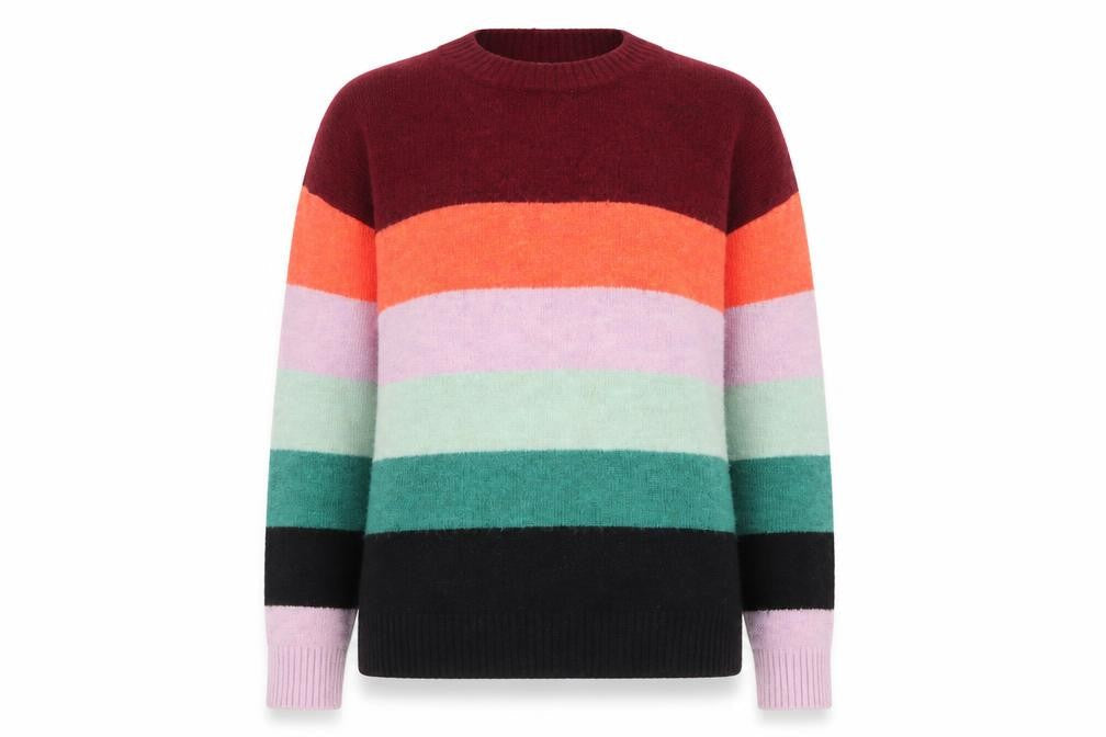 Next Womens Multicoloured Striped Crew Neck Pullover Jumper XS