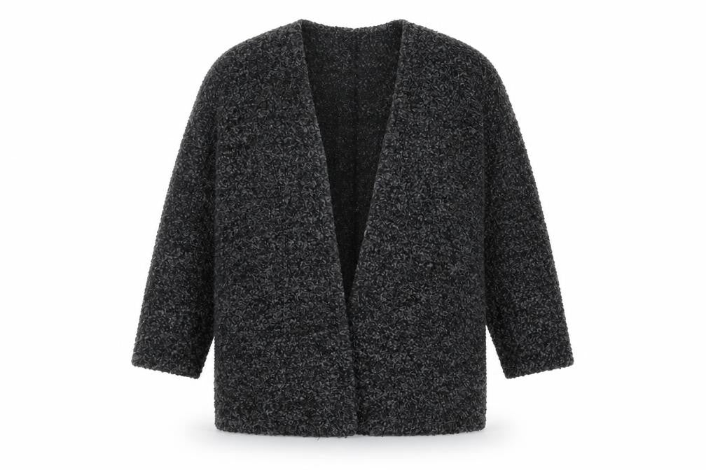 H&M Women’s Grey Chunky Knit Open Cardigan Size 8