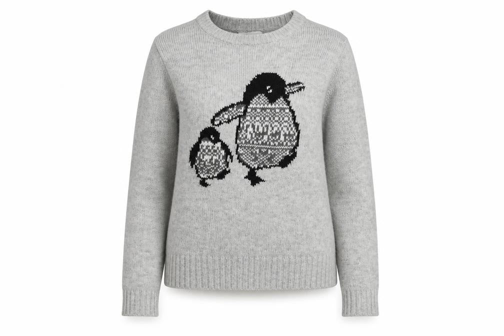 Apricot Womens Grey Penguin Knit Jumper UK 8 Pullover Casual Winter