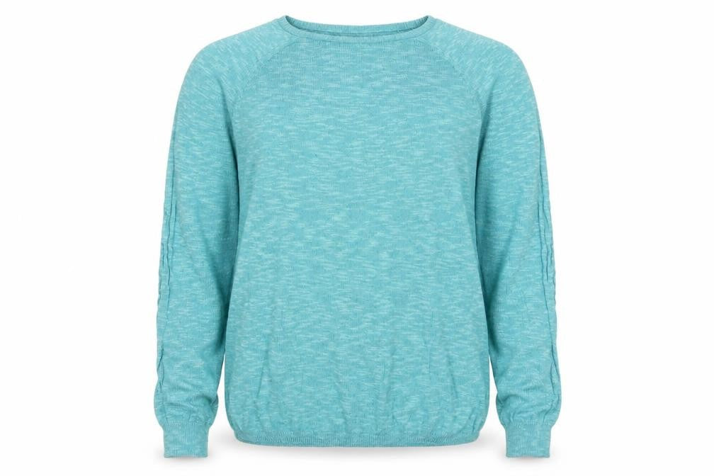 Max Studio Women Blue Linen Cotton Button Back Cardigan M