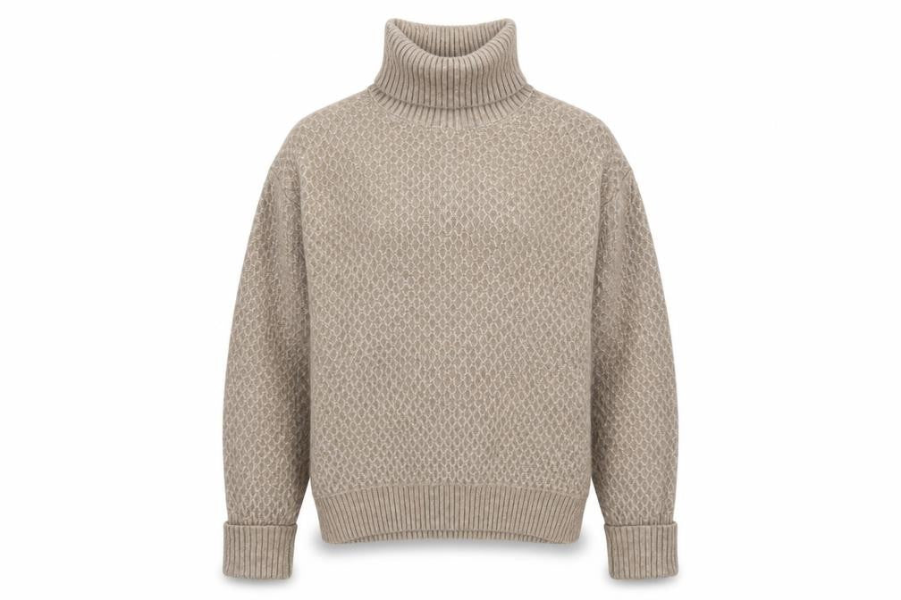 Marks & Spencer Women Beige Roll Neck Jumper Large Knit Winter