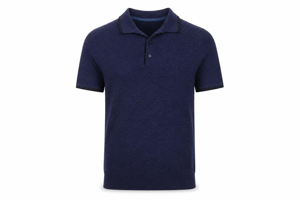 Racing Green Men's Blue Collared Knit Short Sleeve Pullover Jumper M
