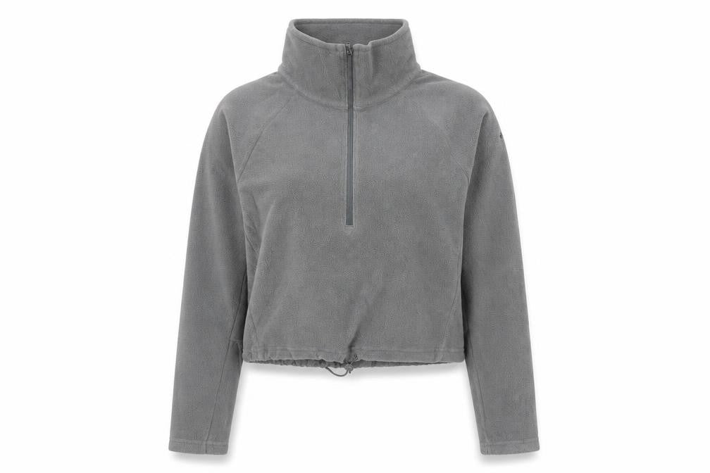 Columbia Women’s Grey Fleece Pullover Sweatshirt Small 1/2 Zip Warm