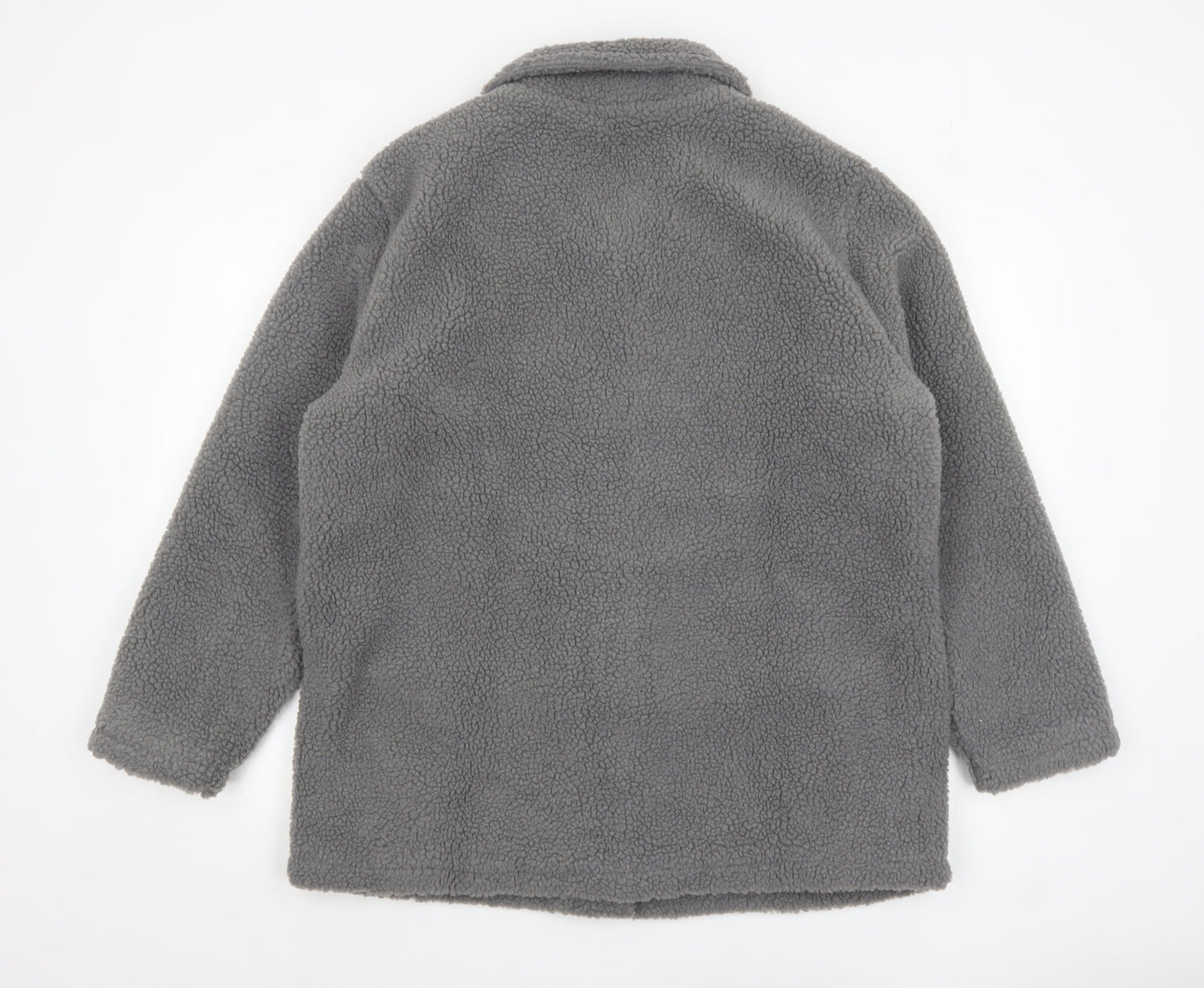 Damart Women’s Grey Fleece Button Mid-Length Coat Size 16