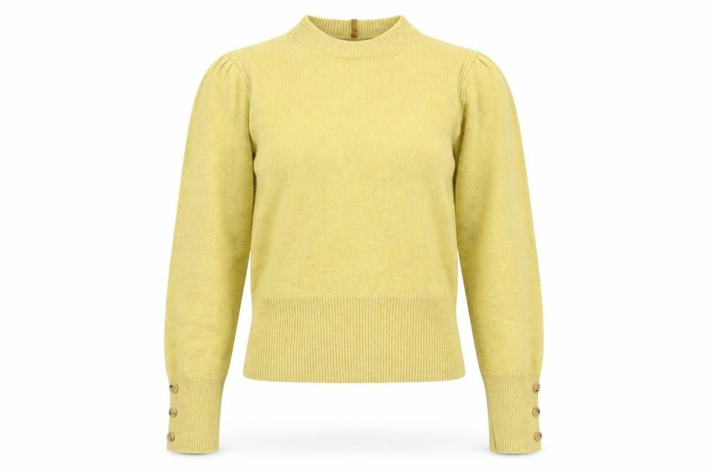 Marks & Spencer Per Una Women's Yellow Size 12 Crew Neck Wool Blend Jumper