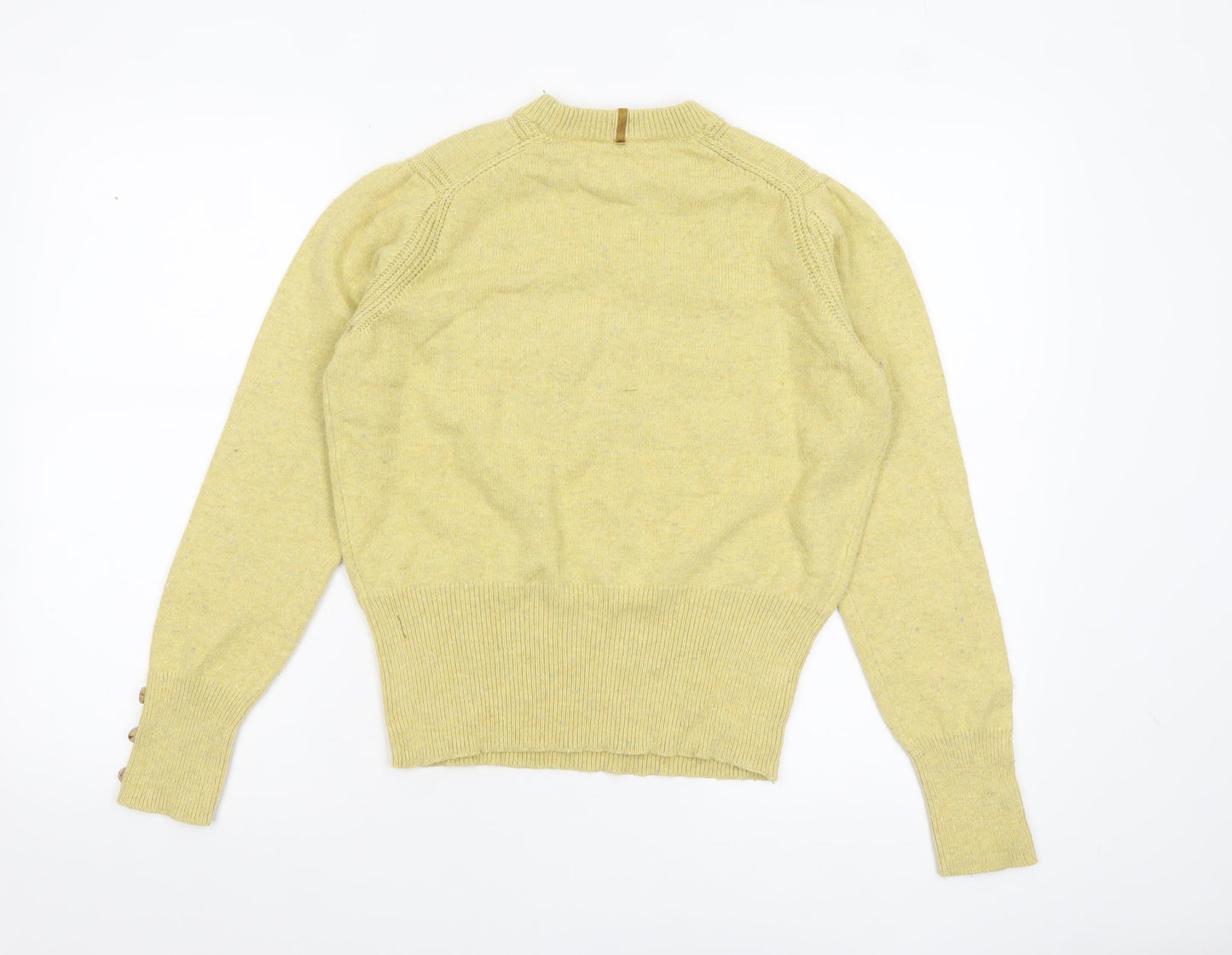 Marks and Spencer Per Una Women's Yellow Size 12 Crew Neck Wool Blend Jumper