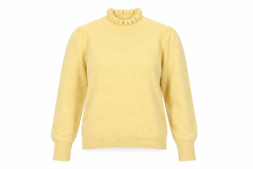 Albaray Women Yellow Mock Neck Long Sleeve Knit Jumper Size 12