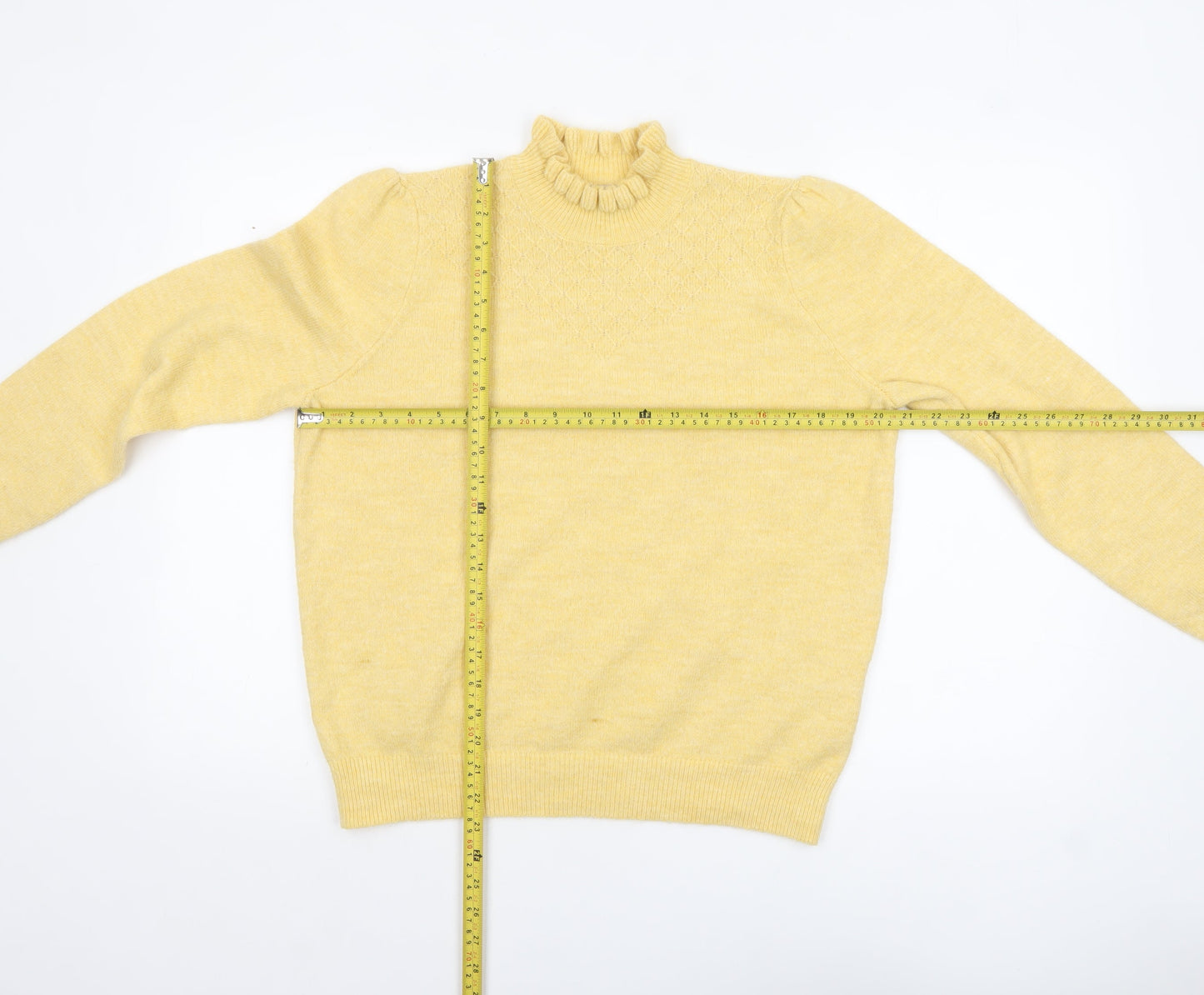Albaray Women Yellow Mock Neck Long Sleeve Knit Jumper Size 12