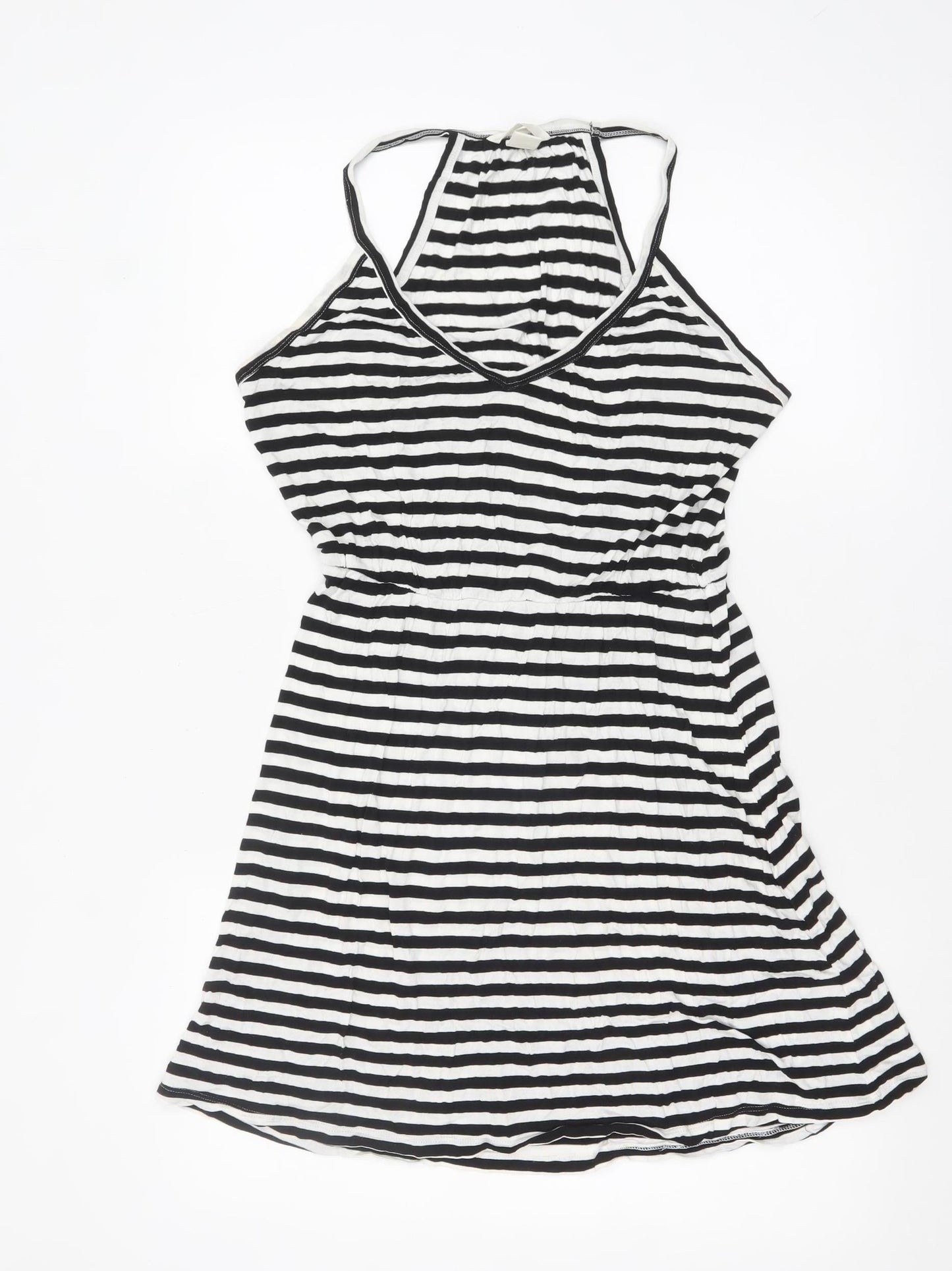 H&M Women’s Black Striped Sleeveless Slip Dress Size S
