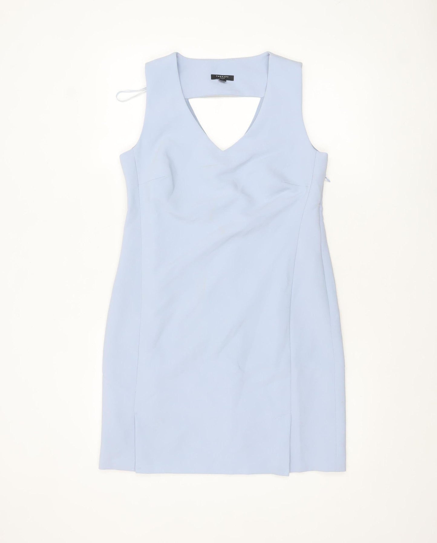 Therapy London Women's Blue V-Neck Sleeveless Sheath Dress Size 8