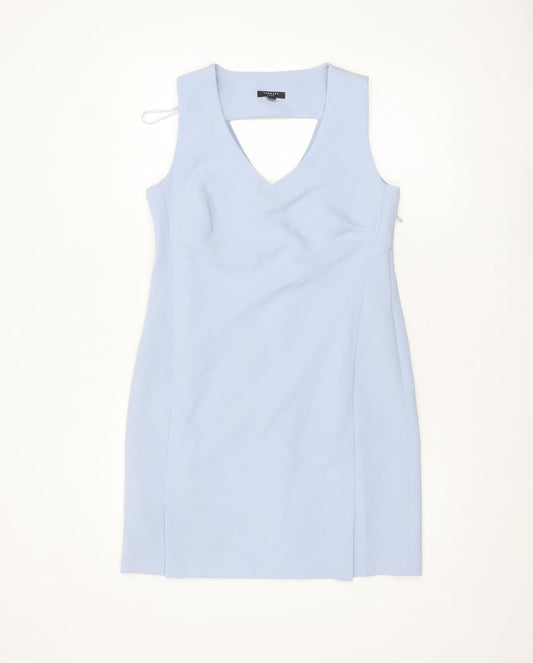 Therapy London Women's Blue V-Neck Sleeveless Sheath Dress Size 8