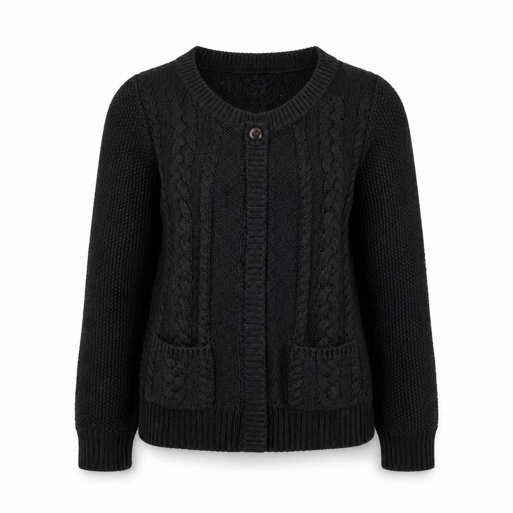 FatFace Women’s Grey Cable-Knit Cotton Cardigan Size 12