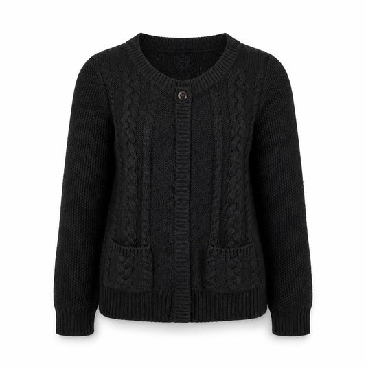 FatFace Women’s Grey Cable-Knit Cotton Cardigan Size 12