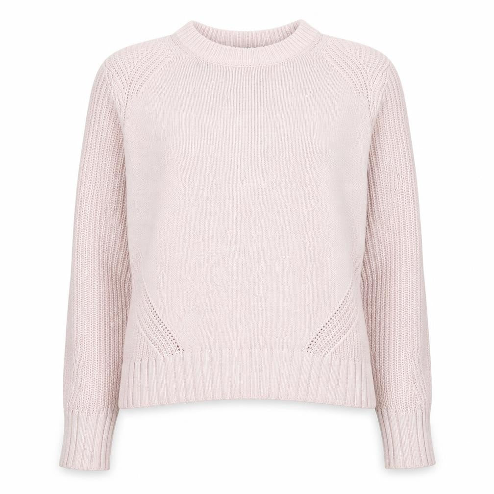 Marks & Spencer Women Pink Chunky Knit Cotton Jumper Size S