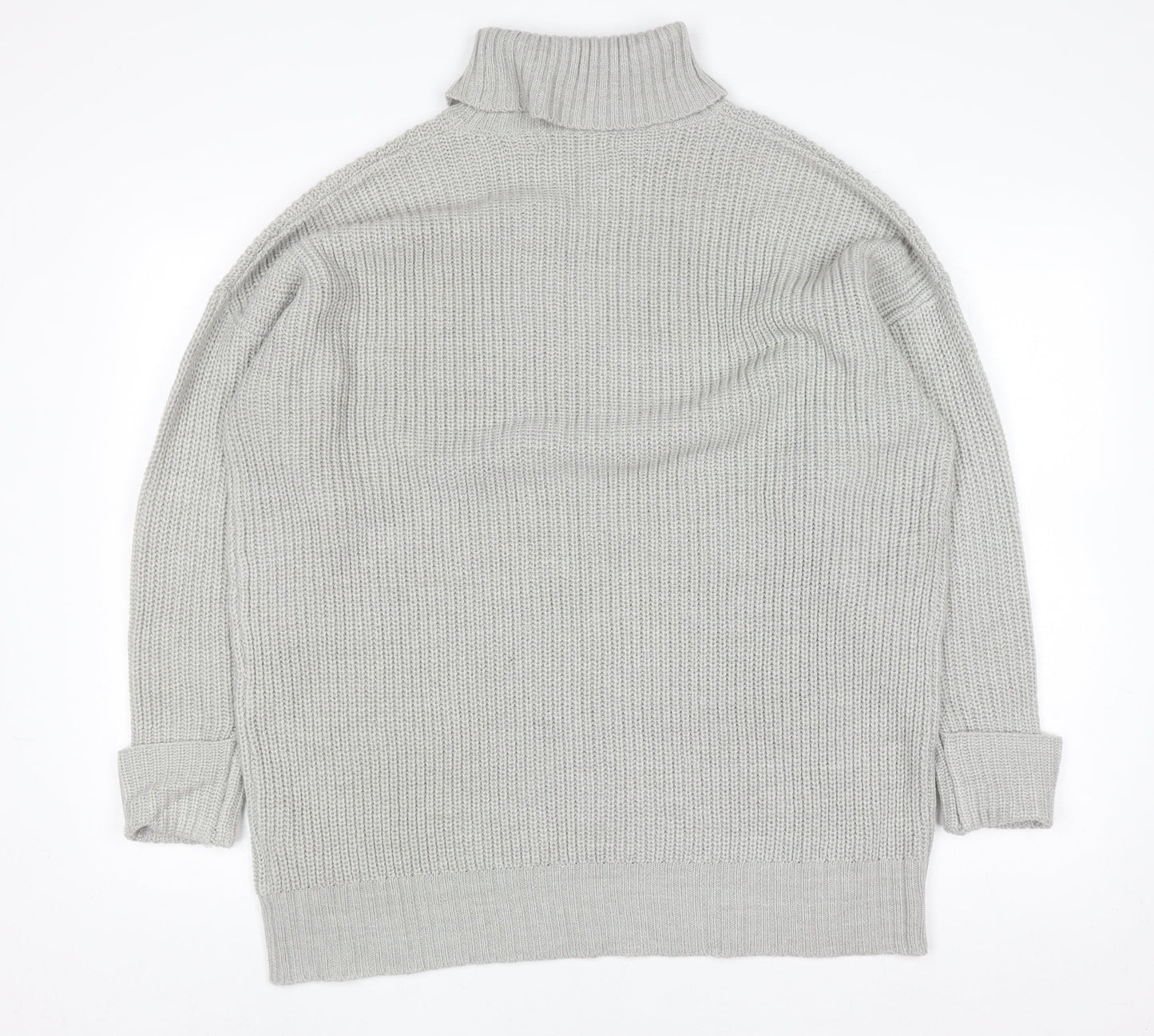 Threadbare Women’s Grey Roll Neck Chunky Knit Jumper Size 12