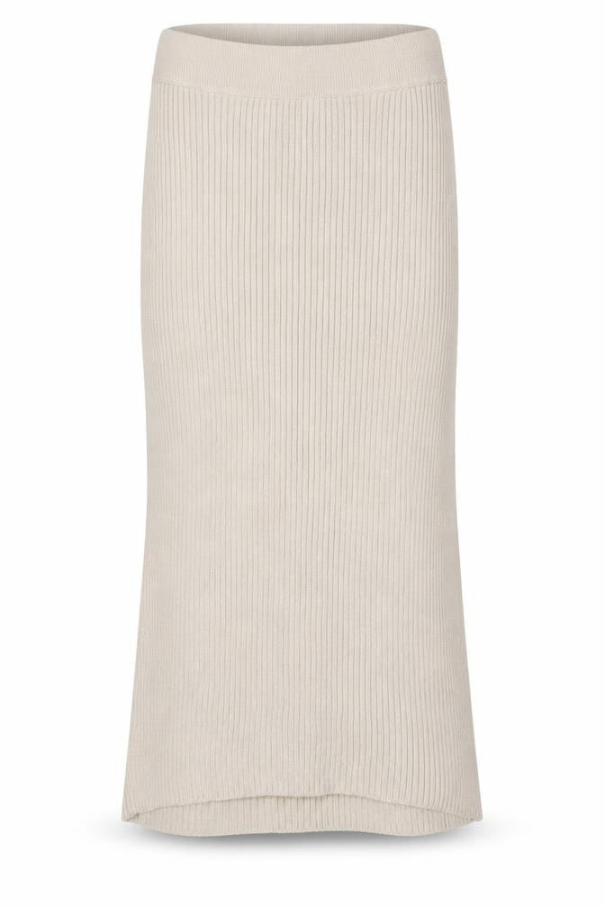 Massimo Dutti Women Beige Midi Ribbed Knit Pencil Skirt Size 12