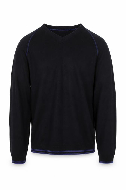 Ted Baker Men's Black Wool Blend V-Neck Pullover Jumper 4XL