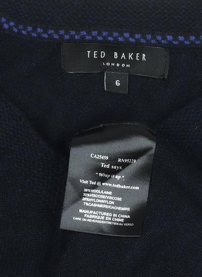Ted Baker Men's Black Wool Blend V-Neck Pullover Jumper 4XL