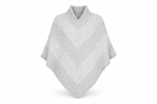 Monsoon Women Grey S Lambswool Angora Chunky Knit Cape Jumper