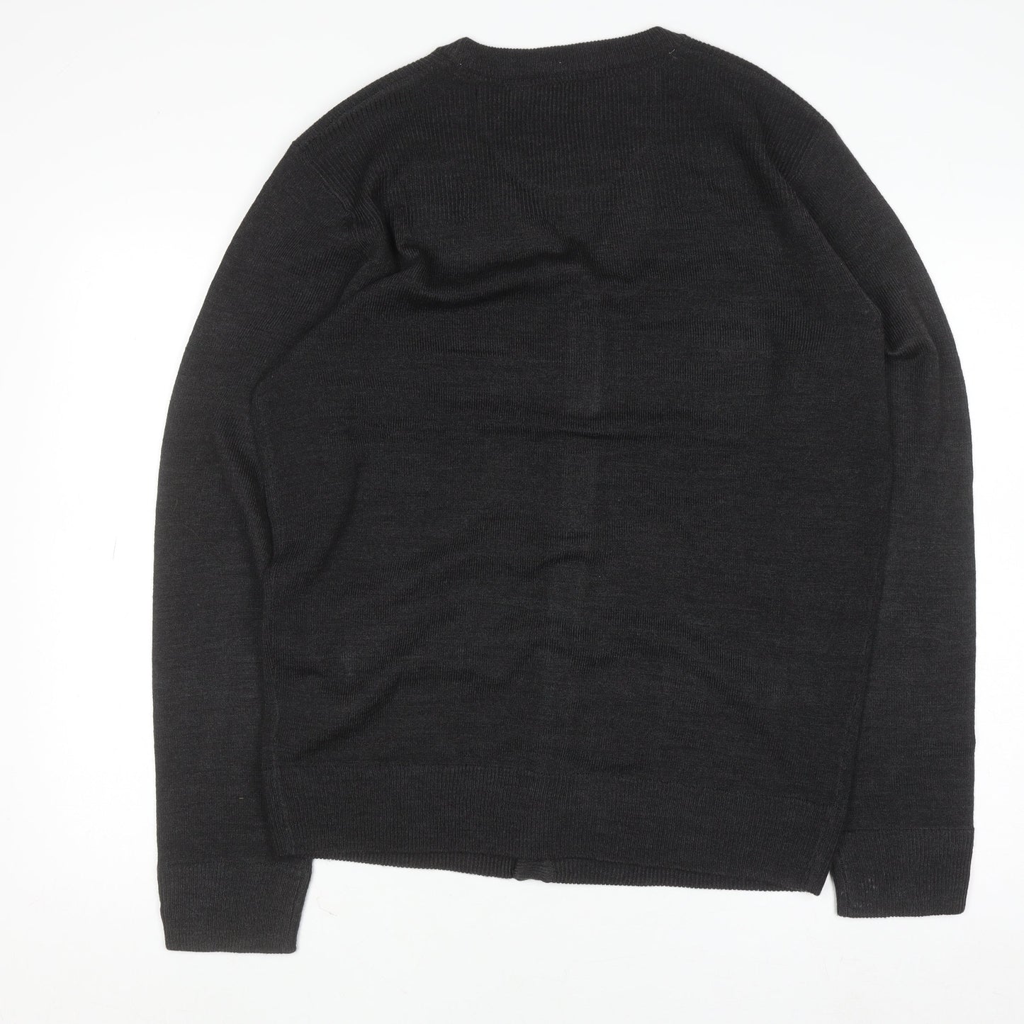 Brave Soul Men's Black V-Neck Button Cardigan Size L