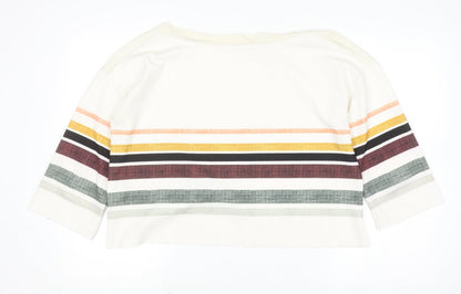 Zara Women Multicoloured Striped Viscose Pullover Jumper Size 8