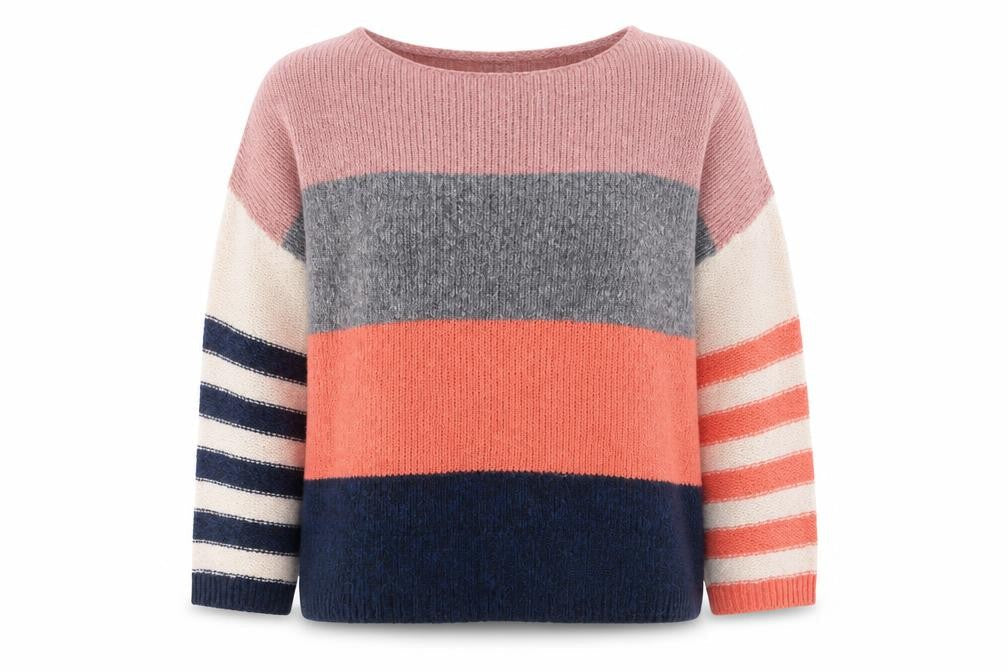 White Stuff Women’s Multicoloured Striped Knit Jumper Size 14